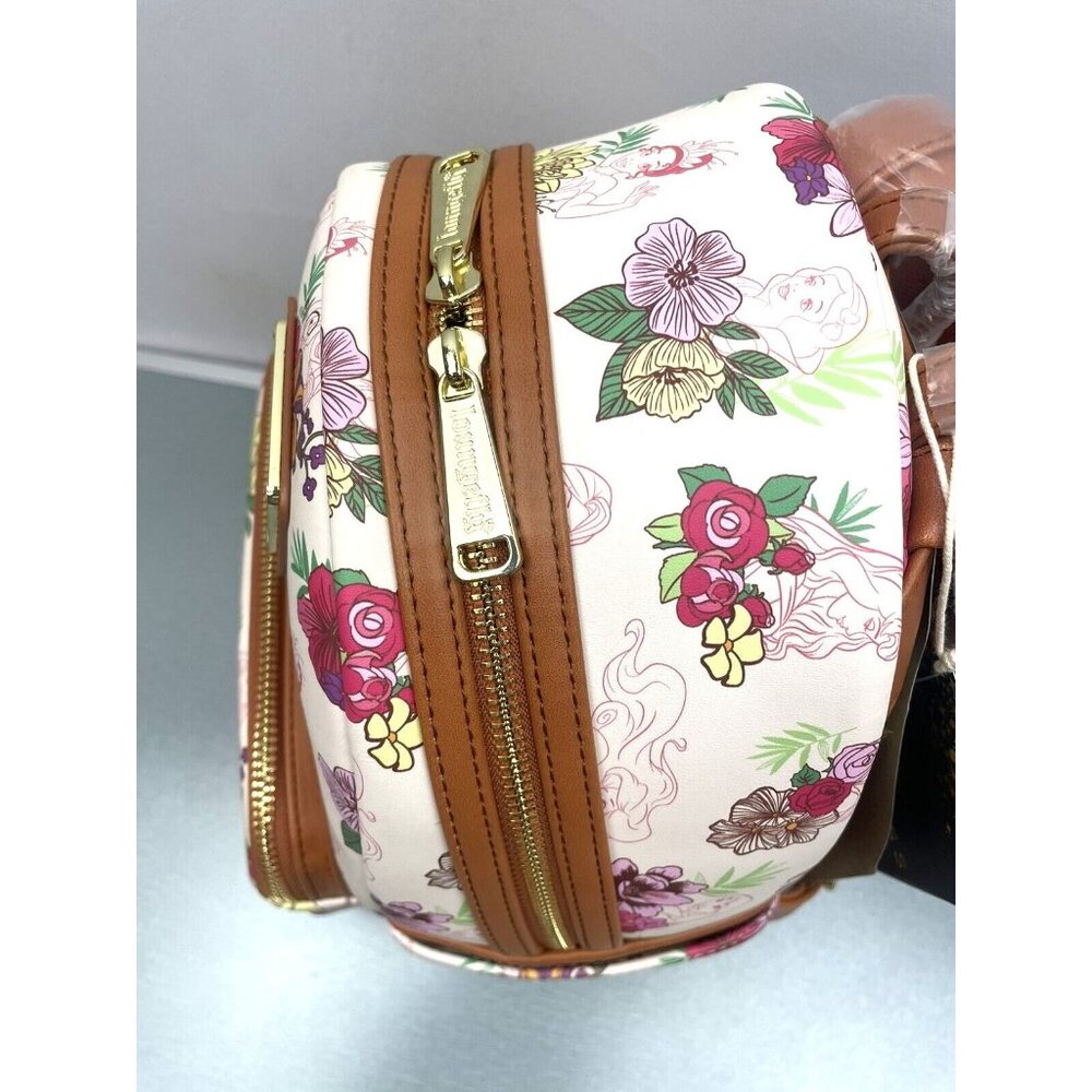 LOUNGEFLY DISNEY PRINCESS FLOWERS MINI BACKPACK - Picture 4 of 15